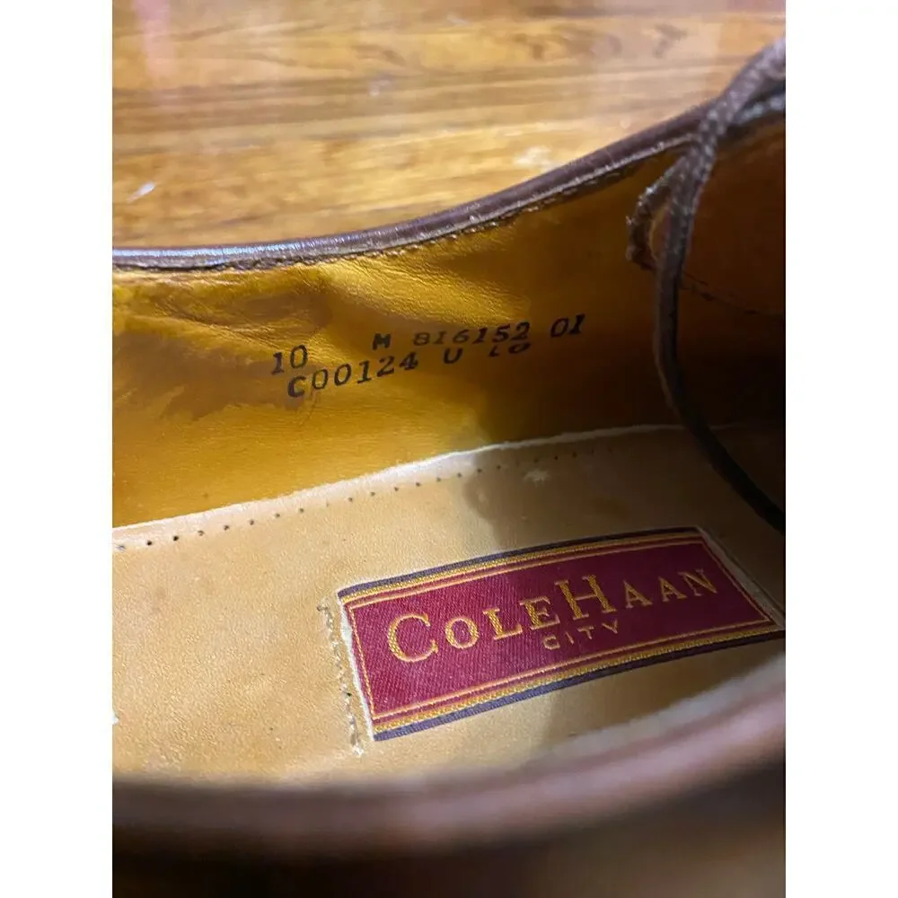 Cole Haan Leather Oxford Dress Shoes Cap Toe Classic Vintage Preppy City Brown
